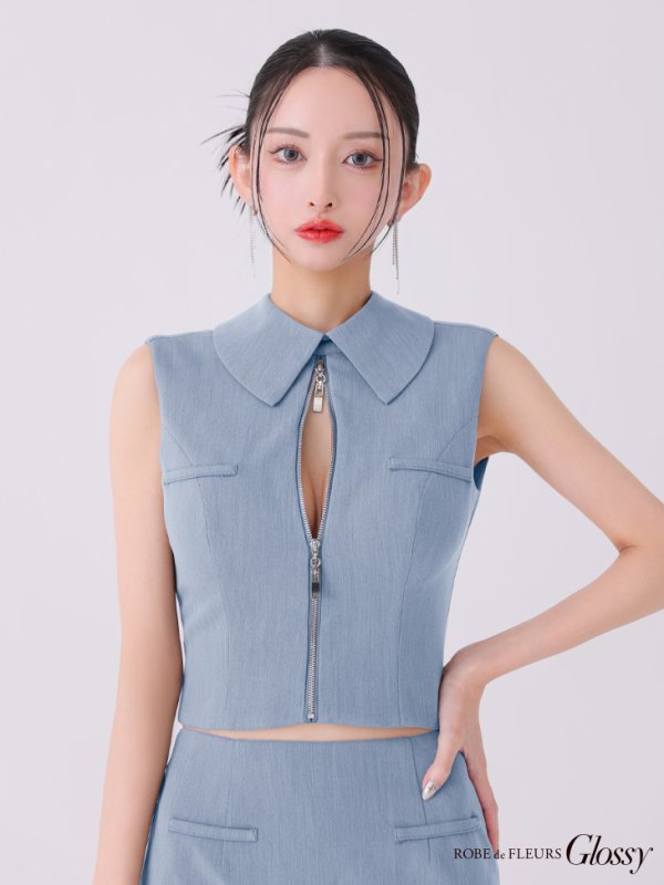 ブルー モデル:まおちゃる 身長:160cm 着用サイズ:Sサイズ