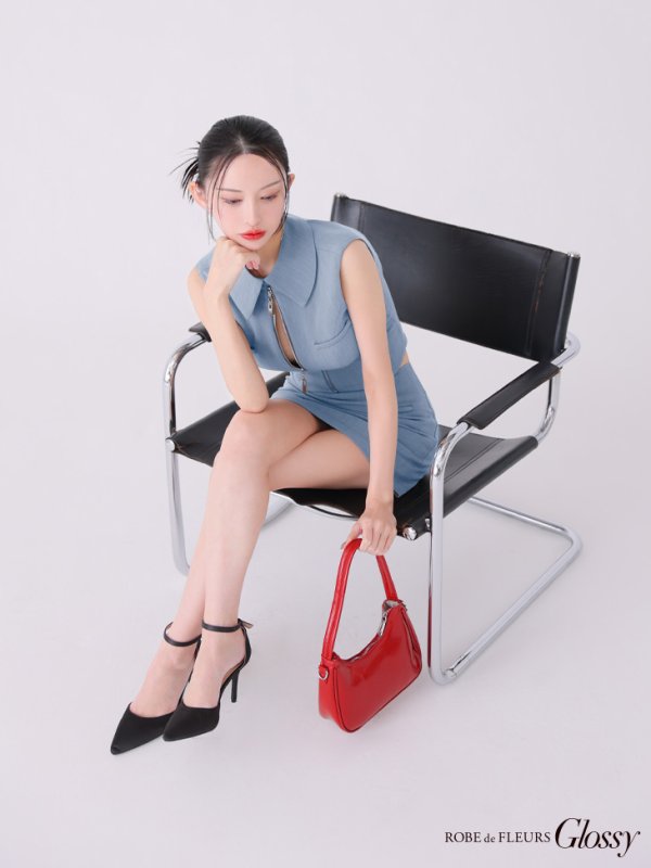 ブルー モデル:まおちゃる 身長:160cm 着用サイズ:Sサイズ