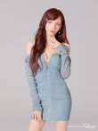 ブルー モデル：らいか　身長：163cm　着用サイズ：Sサイズ