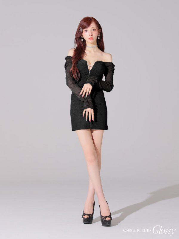 ブラック モデル:らいか 身長:163cm 着用サイズ:Sサイズ