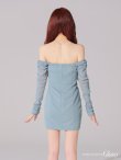 ブルー モデル：らいか　身長：163cm　着用サイズ：Sサイズ
