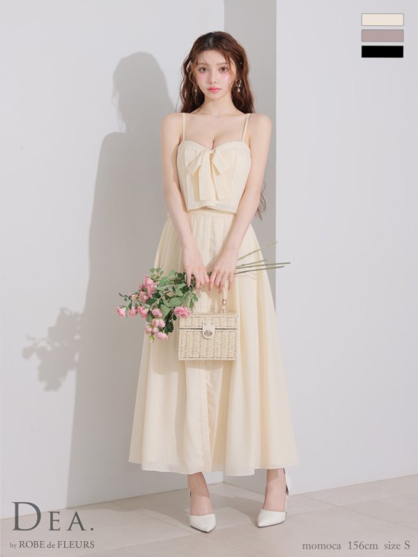 クリームイエロー モデル：ももか　身長：156cm　着用サイズ：Sサイズ