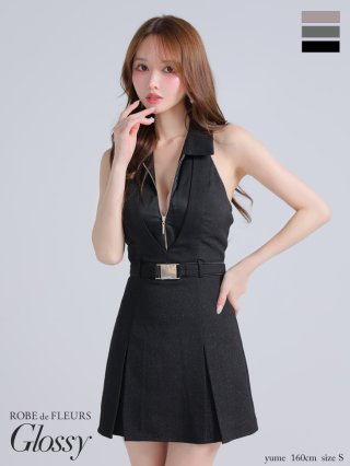 ROBE de FLEURS Glossy】ジップドレス - sugar