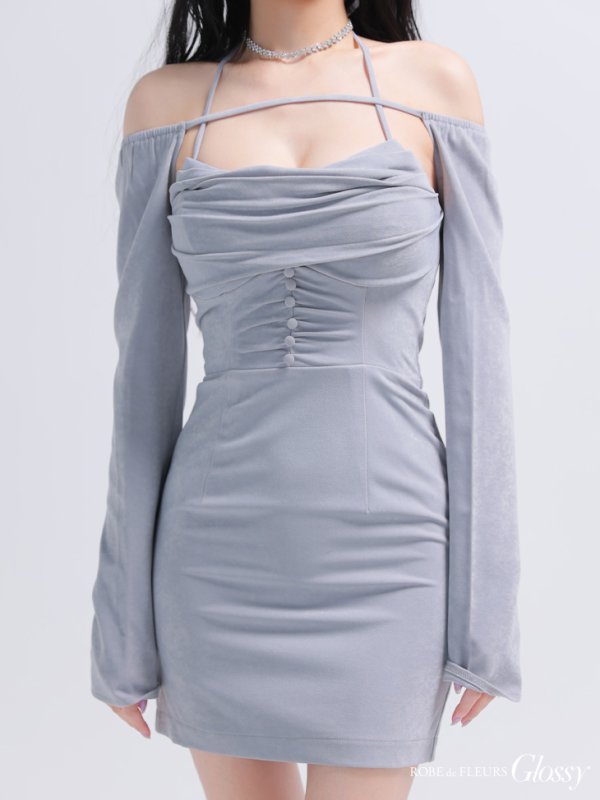 ブルーグレー　モデル：まおちゃる　身長：160cm　着用サイズ：Sサイズ