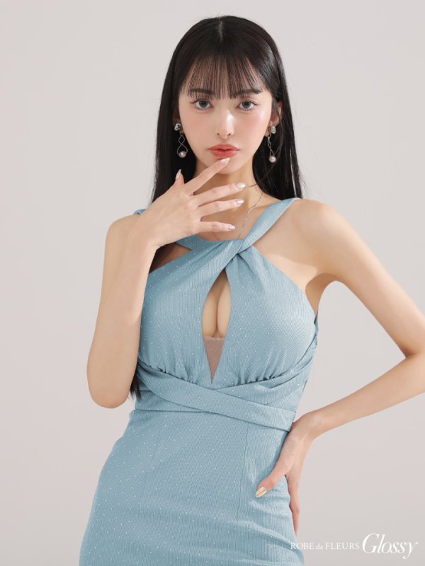 ブルー モデル：まおちゃる　身長：158cm　着用サイズ：Sサイズ