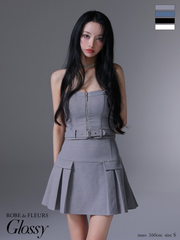 ブルーグレー モデル：まおちゃる　身長：158cm　着用サイズ：Sサイズ