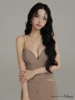 ベージュ　モデル：まおちゃる　身長：158cm　着用サイズ：Sサイズ