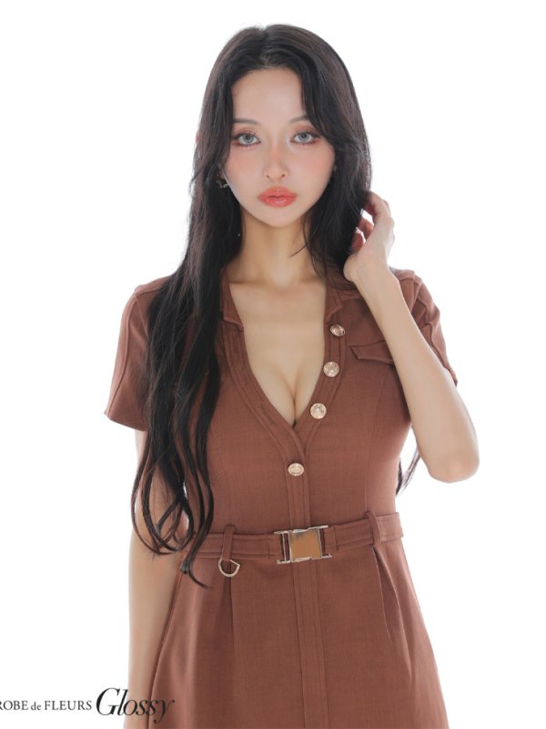 ブラウン　モデル：まおちゃる　身長：158cm　着用サイズ：Sサイズ