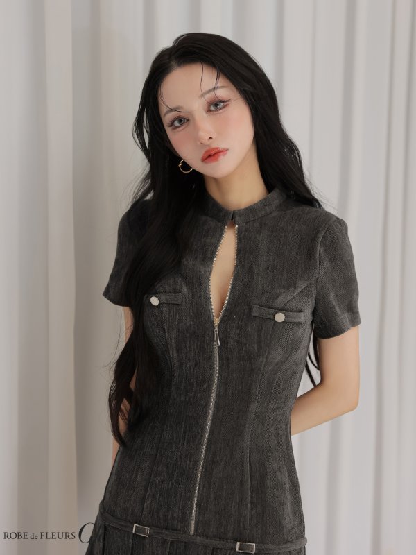 グレー モデル：まおちゃる　身長：158cm　着用サイズ：Sサイズ