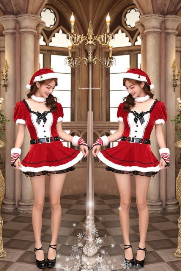 画像3: 【即日発送】【クリスマスコスプレ5点セット】【Malymoon/マリームーン】クラシカルサンタコスプレ【フリーサイズ/1カラー】[HC03] (3)