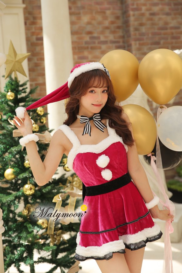 画像3: 【即日発送】【クリスマスコスプレ6点セット】【Malymoon/マリームーン】ワンピースサンタ2カラー【フリーサイズ/2カラー】[YMT] (3)
