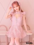 画像2: Lサイズあり【Anier ROBE./アニエルローブ】【ROBE de FLEURS/ローブドフルール】チャイナ/ 編み上げ/ ツーピース/ タイト/ ミニドレス/ キャバドレス [ヘッドアクセ付き] (2)