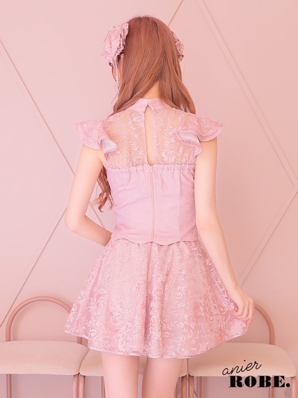 画像9: 【即日発送】Lサイズあり【Anier ROBE./アニエルローブ】【ROBE de FLEURS/ローブドフルール】チャイナ/ 編み上げ/ ツーピース/ タイト/ ミニドレス/ キャバドレス [ヘッドアクセ付き][OF2] (9)