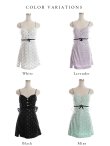 画像14: XSサイズあり【Anier ROBE./アニエルローブ】【ROBE de FLEURS/ローブドフルール】スパンコール付きレース/  キャミソール/ バックカットアウト/ リボン/ 台形スカート/ ミニドレス/ キャバドレス[OF2] (14)