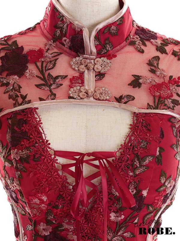 画像11: 【即日発送】XSサイズあり 【ANIER./アニエル】【ROBE de FLEURS/ローブドフルール】刺繍レース/ パールチェーン/ コスプレ/ チャイナドレス/ ミニドレス/ キャバドレス[OF08] (11)