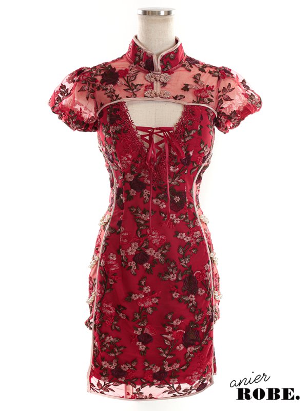 画像10: 【即日発送】XSサイズあり 【ANIER./アニエル】【ROBE de FLEURS/ローブドフルール】刺繍レース/ パールチェーン/ コスプレ/ チャイナドレス/ ミニドレス/ キャバドレス[OF08] (10)