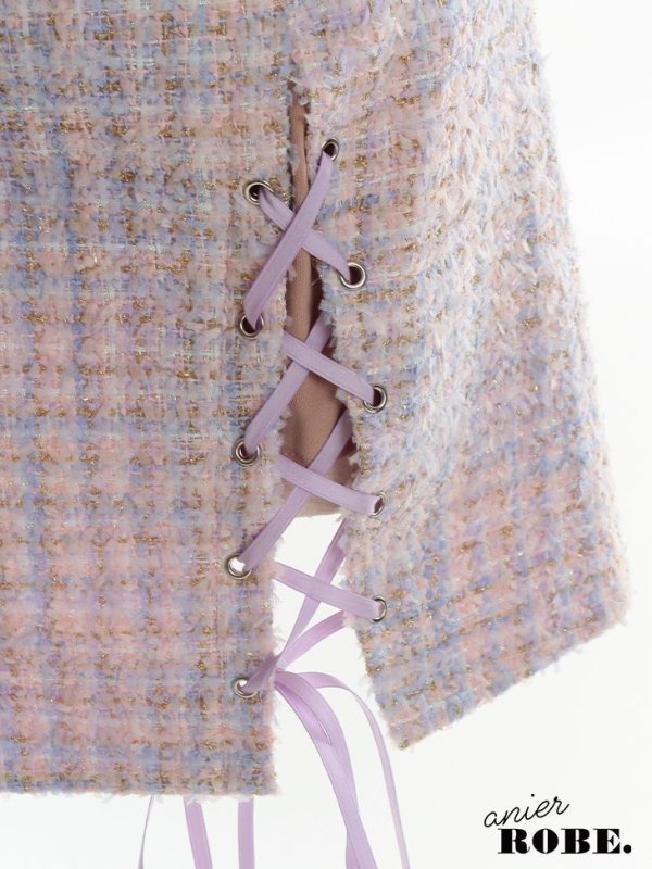 画像11: 【即日発送】XSサイズあり【ANIER./アニエル】【ROBE de FLEURS/ローブドフルール】ツイード/ ツーピース/ 2ピース/ セットアップ/ サンタ/ クリスマス/ ミニドレス/ キャバドレス[帽子付き・胸元のファー取り外し可能][OF08] (11)