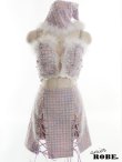 画像12: 【即日発送】XSサイズあり【ANIER./アニエル】【ROBE de FLEURS/ローブドフルール】ツイード/ ツーピース/ 2ピース/ セットアップ/ サンタ/ クリスマス/ ミニドレス/ キャバドレス[帽子付き・胸元のファー取り外し可能][OF08] (12)