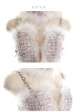 画像13: 【即日発送】XSサイズあり【ANIER./アニエル】【ROBE de FLEURS/ローブドフルール】ツイード/ ツーピース/ 2ピース/ セットアップ/ サンタ/ クリスマス/ ミニドレス/ キャバドレス[帽子付き・胸元のファー取り外し可能][OF08] (13)