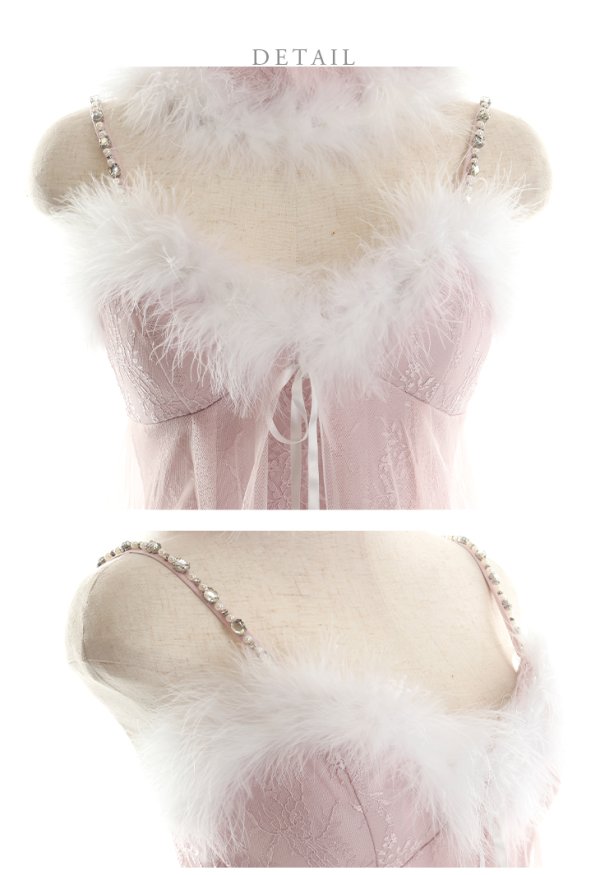 画像13: 【ノベルティ対象】XSサイズあり【ANIER./アニエル】【ROBE de FLEURS/ローブドフルール】ランジェリー/ フェアリーチュール/ Aライン/ サンタ/ クリスマス/ ミニドレス/ キャバドレス[帽子付き・胸元のファー取り外し可能][YMT] (13)