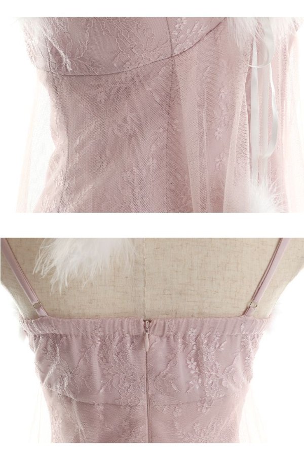 画像14: 【ノベルティ対象】XSサイズあり【ANIER./アニエル】【ROBE de FLEURS/ローブドフルール】ランジェリー/ フェアリーチュール/ Aライン/ サンタ/ クリスマス/ ミニドレス/ キャバドレス[帽子付き・胸元のファー取り外し可能][YMT] (14)