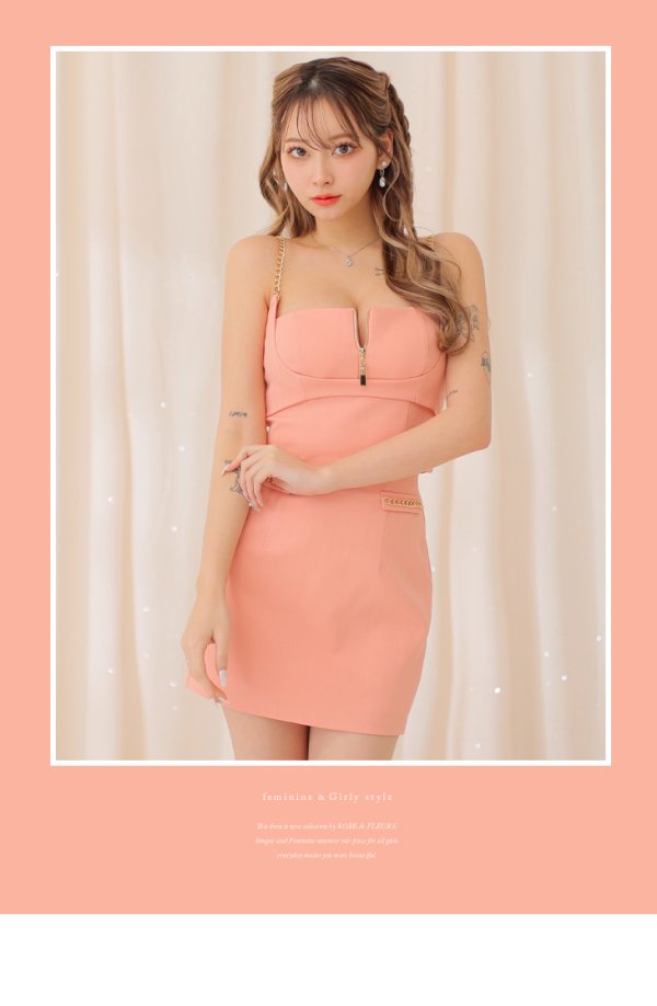 画像12: XSサイズあり【Anier ROBE./アニエルローブ】【ROBE de FLEURS/ローブドフルール】チェーン/ フェティッシュ/ セットアップ/ 2ピース/ キャミソール/ タイト/ ミニドレス/ キャバドレス[OF2] (12)