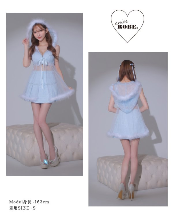 画像12: 【ノベルティ対象】XSサイズあり【ANIER./アニエル】【ROBE de FLEURS/ローブドフルール】 Sweet fairy baby doll Santa/ チュール/ ノースリーブ/ セットアップ/ サンタ/ ミニドレス/ キャバドレス[胸元のファー取り外し可能］[YMT] (12)