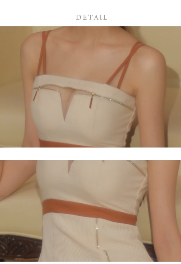 画像13: 10th SPECIAL COLLECTION【XSサイズあり】【ROBE de FLEURS/ローブドフルール】Simply Blend xoxo Dress/ キャミソール/ 切替/ ジップデザイン/ タイト/ ミニドレス/ キャバドレス[OF08] (13)