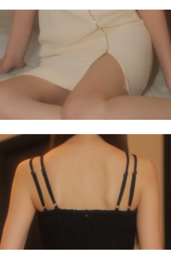 画像14: 10th SPECIAL COLLECTION【XSサイズあり】【ROBE de FLEURS/ローブドフルール】Simply Blend xoxo Dress/ キャミソール/ 切替/ ジップデザイン/ タイト/ ミニドレス/ キャバドレス[OF08] (14)