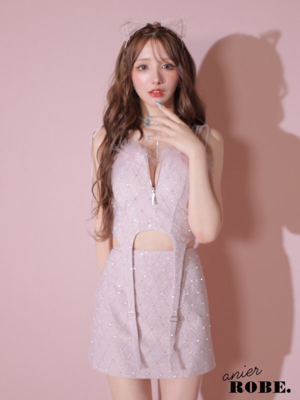 画像9: XSサイズあり【ANIER./アニエル】【ROBE de FLEURS/ローブドフルール】Balletcore sexy cat setup mini dress/ バレエコア/ セクシー/ キャット/ コスプレ/セットアップ/ ミニドレス/ キャバドレス[OF08] (9)