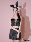 画像7: XSサイズあり【Anier ROBE./アニエルローブ】【ROBE de FLEURS/ローブドフルール】Tweed heart studded bunny setup mini dress/ セットアップ/ 2ピース/ キャミソール/ ハートスタッズ/ プリーツスカート/ ミニドレス/ キャバドレス[OF2] (7)