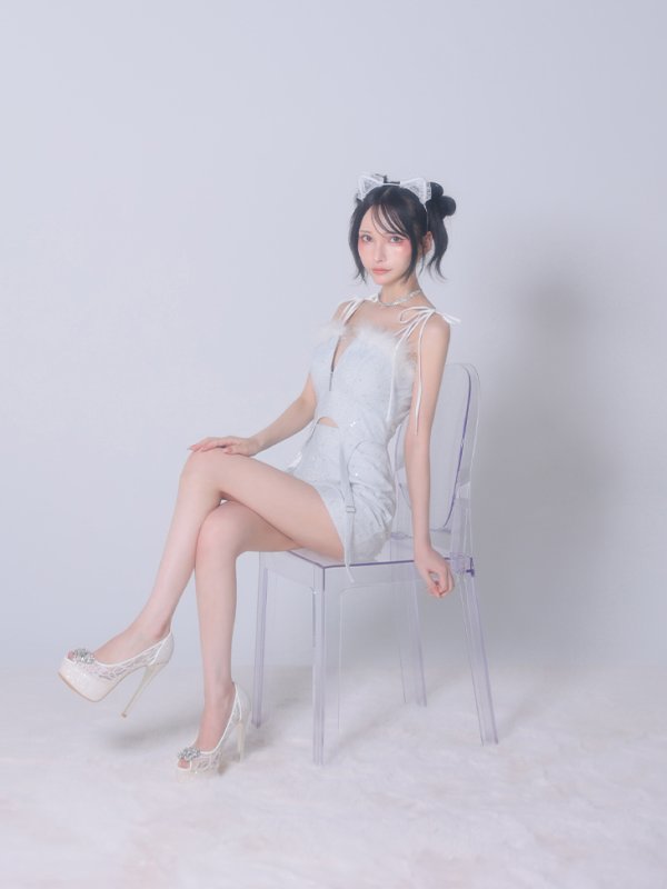 画像12: XSサイズあり【ANIER./アニエル】【ROBE de FLEURS/ローブドフルール】Balletcore sexy cat setup mini dress/ バレエコア/ セクシー/ キャット/ コスプレ/セットアップ/ ミニドレス/ キャバドレス[OF08] (12)