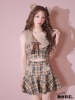 画像7: XSサイズあり【Anier ROBE./アニエルローブ】【ROBE de FLEURS/ローブドフルール】Fluffy cute check bear setup mini dress/ セットアップ/ 2ピース/ キャミソール/ ファー/ フレア/ ミニドレス/ キャバドレス[OF2] (7)