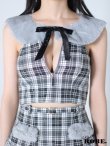 画像13: XSサイズあり【Anier ROBE./アニエルローブ】【ROBE de FLEURS/ローブドフルール】Fluffy cute check bear setup mini dress/ セットアップ/ 2ピース/ キャミソール/ ファー/ フレア/ ミニドレス/ キャバドレス[OF2] (13)