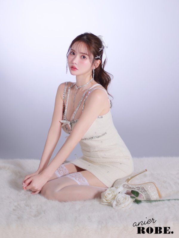 画像12: XSサイズあり【ANIER./アニエル】【ROBE de FLEURS/ローブドフルール】Bijou lame tweed mini Santa/ ビジュー/ ラメ/ ツイード/ ミニサンタ/ ミニドレス/ キャバドレス[OF08] (12)