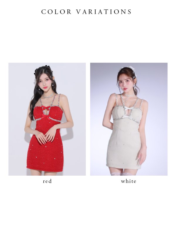 画像16: XSサイズあり【ANIER./アニエル】【ROBE de FLEURS/ローブドフルール】Bijou lame tweed mini Santa/ ビジュー/ ラメ/ ツイード/ ミニサンタ/ ミニドレス/ キャバドレス[OF08] (16)