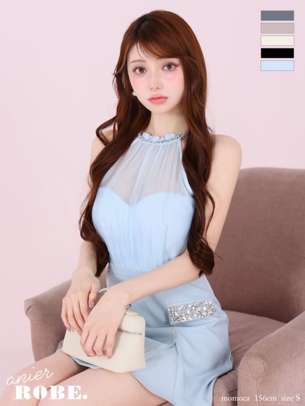 ブルー モデル：ももか　身長：156cm　着用サイズ：Sサイズ