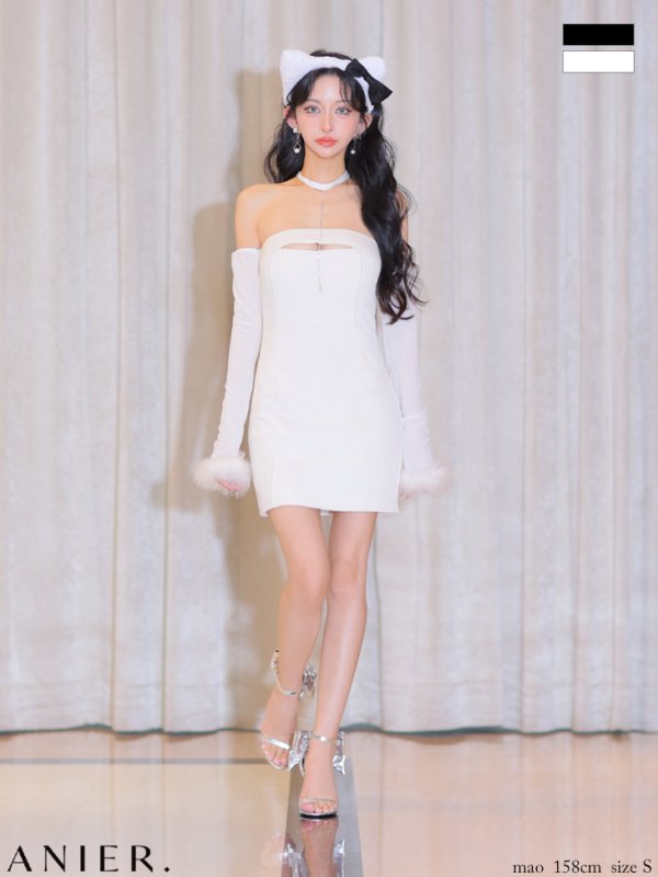 ホワイト モデル:まおちゃる 身長:158cm 着用サイズ:Sサイズ