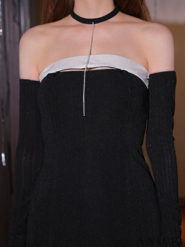 ブラック モデル:れいな先生 身長:163cm 着用サイズ:Sサイズ