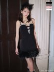 画像1: XSサイズあり【ANIER./アニエル】【ROBE de FLEURS/ローブドフルール】Sparkly ribbons voluminous fur cat ears halloween dress/ キャット/ コスプレ/ ミニドレス/ キャバドレス[OF02] (1)