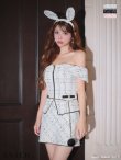 画像3: 【予約商品/10月上旬発送予定】XSサイズあり【ANIER./アニエル】【ROBE de FLEURS/ローブドフルール】Tweed off-the-shoulder waist-cut bunny halloween dress/ キャット/ コスプレ/ ミニドレス/ キャバドレス[OF02] (3)