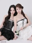 ブラック モデル：ねお　身長：160cm　着用サイズ：Sサイズ　/　ホワイト モデル：ももか　身長：156cm　着用サイズ：Sサイズ