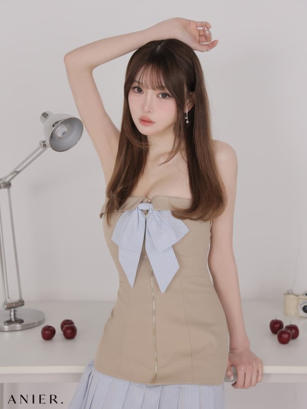 ベージュ　モデル：いおり　身長：164cm　着用サイズ：Sサイズ