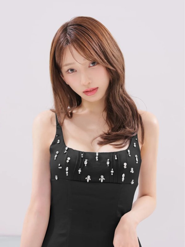 ブラック　モデル：はな　身長：159cm　着用サイズ：Sサイズ