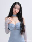 ブルー モデル：まおちゃる　身長：158cm　着用サイズ：Sサイズ