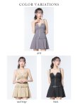 画像15: XSサイズあり【ROBE de FLEURS Glossy/ローブ・ド・フルール グロッシー】シンプル/ ベルト/ プリーツ/ フレア/ ミニドレス/ キャバドレス[OF2] (15)