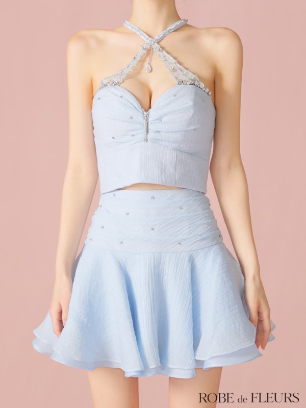 ブルー モデル：まりん　身長：164cm　着用サイズ：Sサイズ