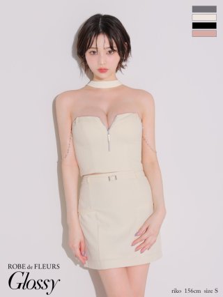 ROBE de FLEURS Glossy】ジップドレス - sugar