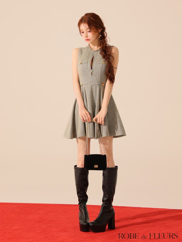 グレー　 モデル：ももか　身長：156cm　着用サイズ：Sサイズ