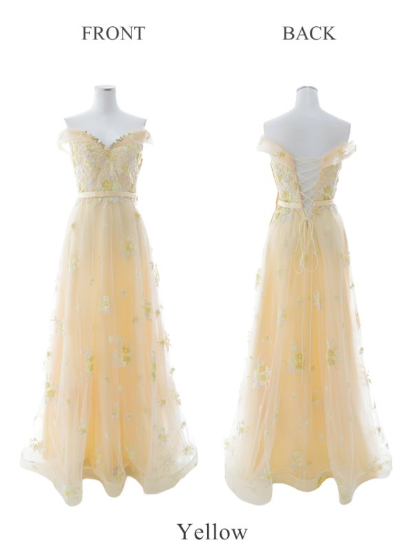 画像33: 【関西コレクション着用】Lサイズあり【JEAN MACLEAN/ジャンマクレーン】立体フラワー刺繍/ オフショル/ ネット/ レース/ Aライン/ ロングドレス/ キャバドレス long[OF2A] (33)